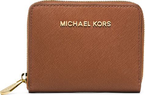 brown leather michael kors small wallet|Michael Kors billfold wallet.